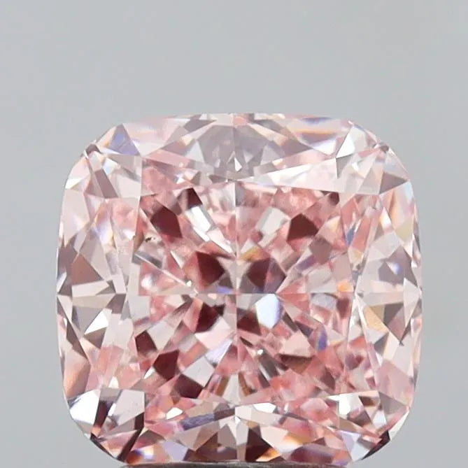 3.03ct cushion brilliant lab grown diamond (colour fancy pink, clarity vs2, igi certified)