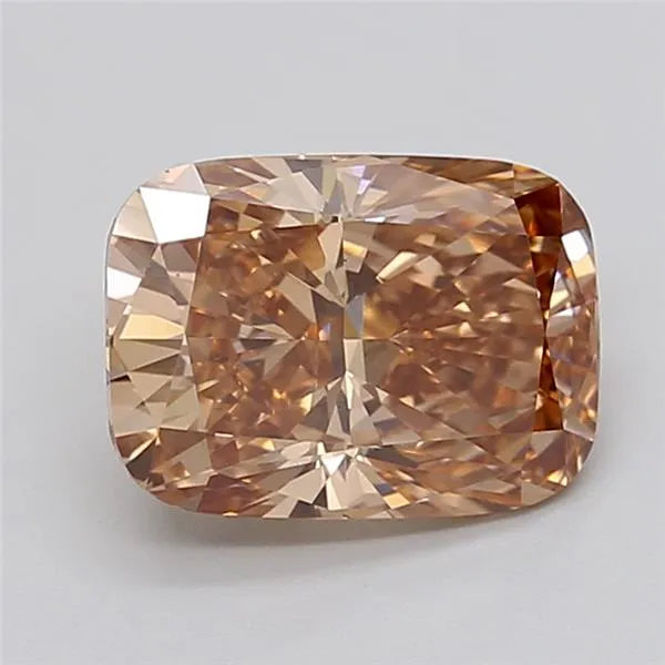 3.03ct cushion modified lab grown diamond (colour fancy brown, clarity vvs2, igi certified)