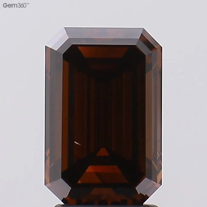 3.03ct emerald lab grown diamond (colour fancy deep brown, clarity vs2, igi certified)