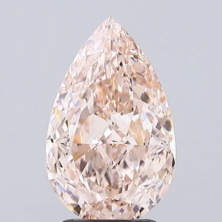 3.03ct pear lab grown diamond (colour fancy light pink brown, clarity vs2, igi certified)