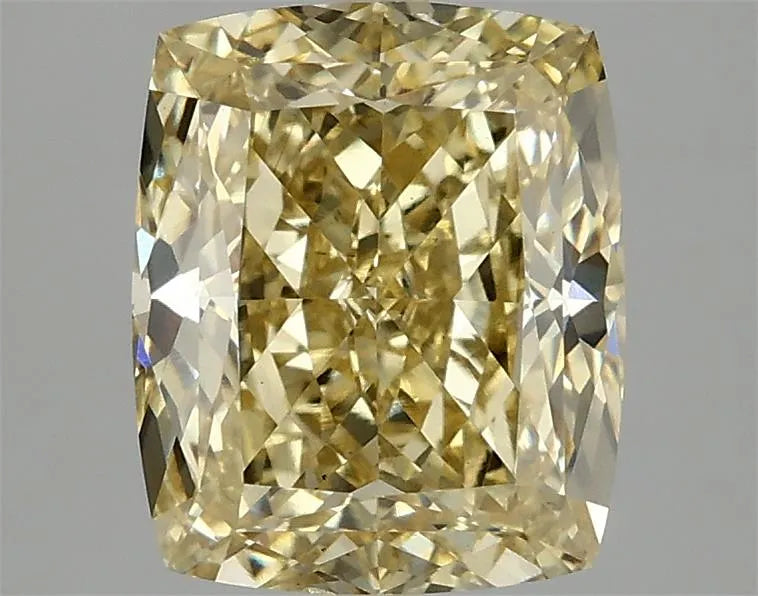 3.04ct Cushion modified Lab Grown Diamond (Colour Fancy Vivid Yellow, Clarity VS2, IGI Certified)