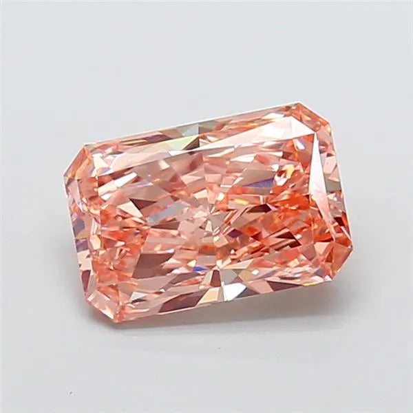 3.04ct radiant lab grown diamond (colour fancy vivid orangey pink, clarity vs1, igi certified)