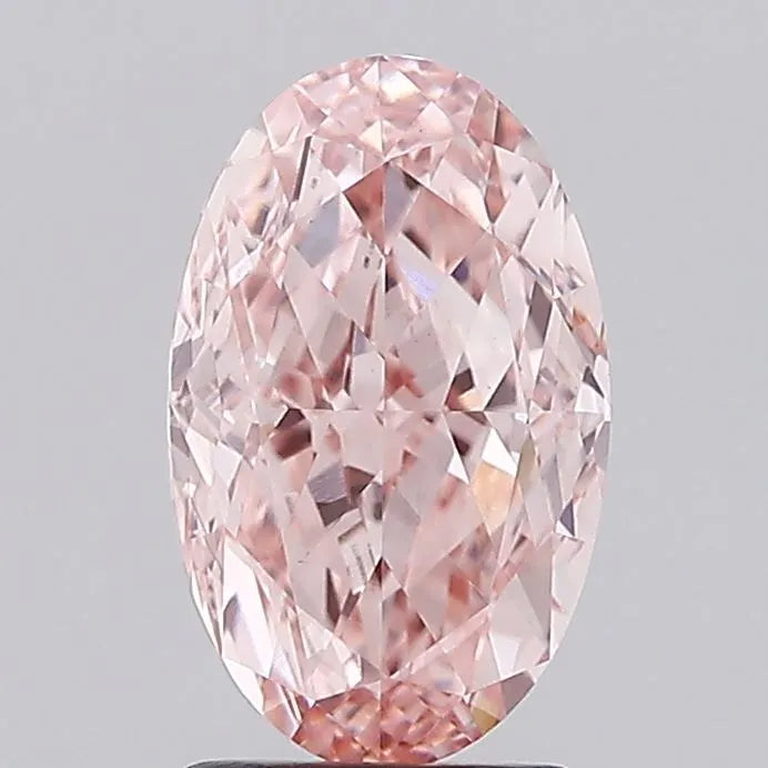 3.05ct oval lab grown diamond (colour fancy intense pink, clarity vs1, igi certified)