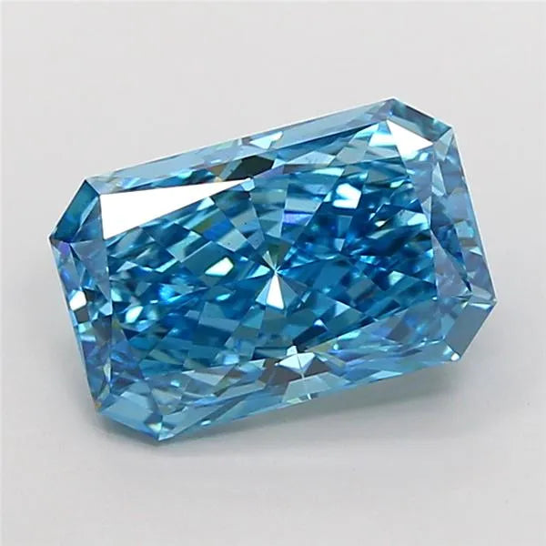 3.05ct radiant lab grown diamond (colour fancy vivid blue, clarity vs1, igi certified)