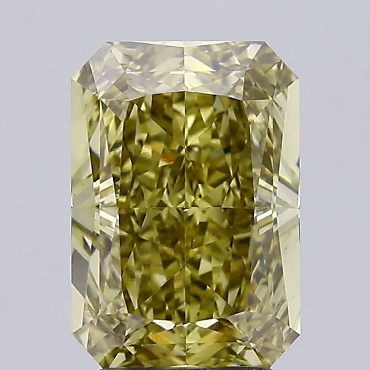 3.06ct radiant lab grown diamond (colour fancy intense gray yellow, clarity vs1, cut gd, igi certified)