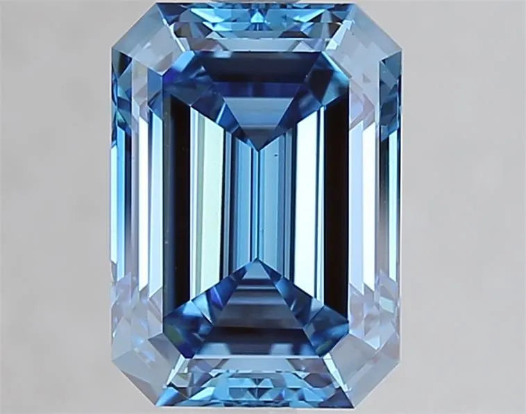 3.08ct Emerald Lab Grown Diamond (Colour Fancy Vivid Blue, Clarity VS1, IGI Certified)