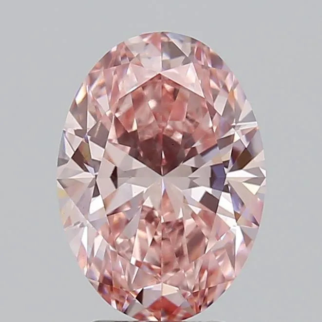 3.08ct Oval Lab Grown Diamond (Colour Fancy Vivid Pink, Clarity VS1, IGI Certified)