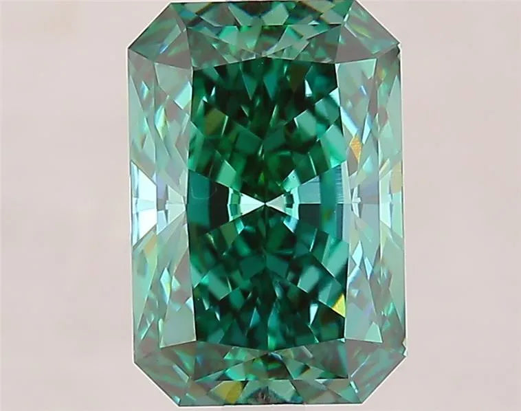 3.09ct radiant lab grown diamond (colour fancy vivid green, clarity vvs2, igi certified)