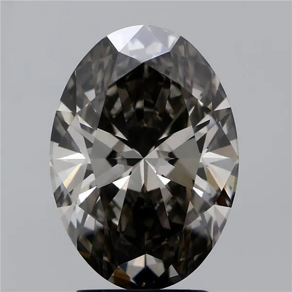 3.16ct oval lab grown diamond (colour fancy brown gray, clarity vs2, igi certified)