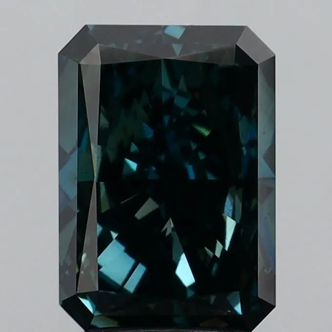 3.16ct Radiant Lab Grown Diamond (Colour Fancy Deep Green Blue, Clarity VS1, IGI Certified)