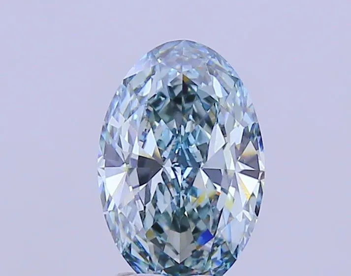 3.17ct Oval Lab Grown Diamond (Colour Fancy Vivid Blue Green, Clarity VVS2, IGI Certified)