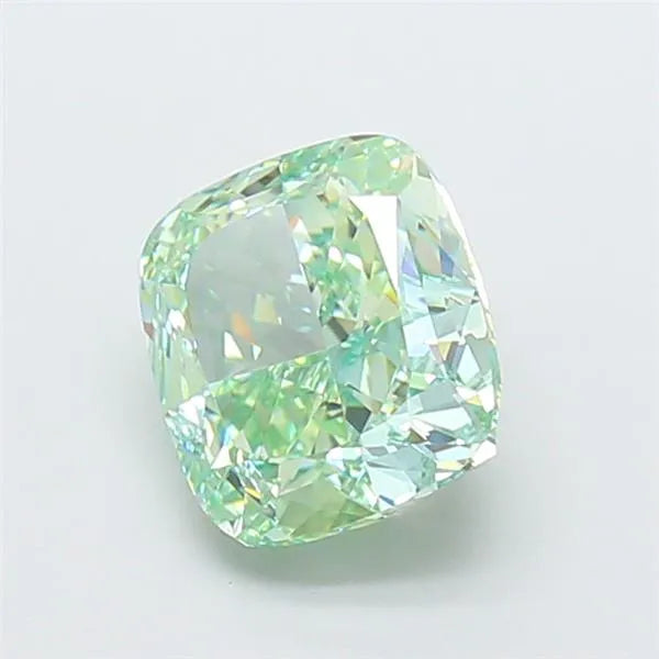 3.19ct Cushion modified Lab Grown Diamond (Colour Fancy Vivid Green, Clarity VVS1, IGI Certified)