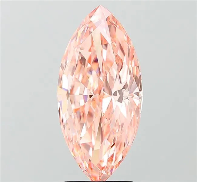 3.21ct marquise lab grown diamond (colour fancy vivid pink, clarity vvs2, igi certified)