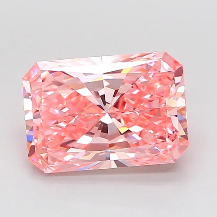 3.23ct radiant lab grown diamond (colour fancy vivid pink, clarity vs2, igi certified)