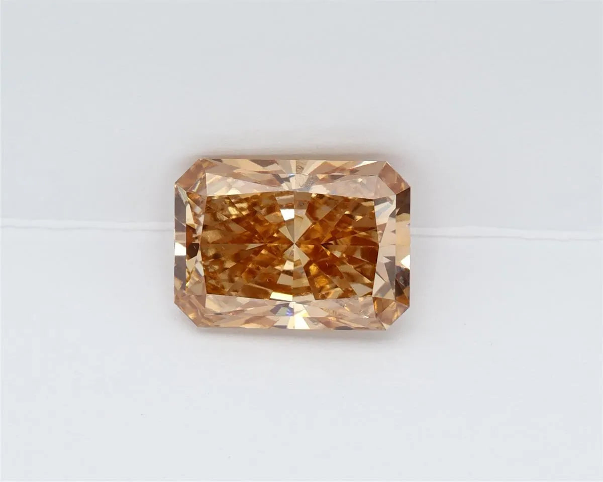 3.23ct radiant lab grown diamond (colour fancy yellow brown, clarity vs1, igi certified)