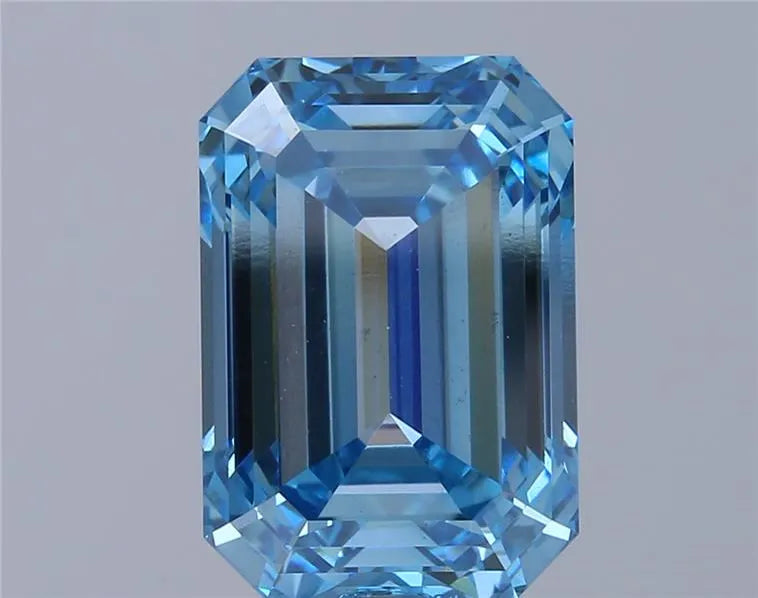 3.40ct emerald lab grown diamond (colour fancy vivid blue, clarity vs1, igi certified)