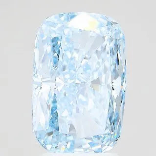 3.51ct cushion modified lab grown diamond (colour fancy vivid blue, clarity vs1, igi certified)