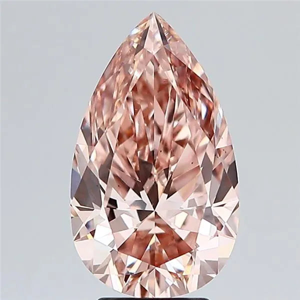 3.89ct pear lab grown diamond (colour fancy light brownish pink, clarity vs2, igi certified)