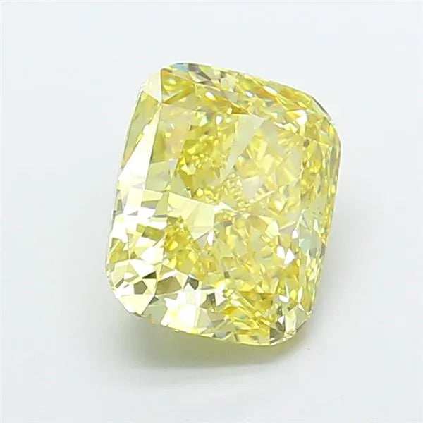 4.00ct cushion modified lab grown diamond (colour fancy intense yellow, clarity vs2, igi certified)