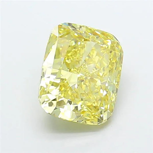 4.00ct Cushion modified Lab Grown Diamond (Colour Fancy Intense Yellow, Clarity VS2, IGI Certified)