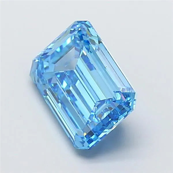 4.01ct Emerald Lab Grown Diamond (Colour Fancy Vivid Blue, Clarity VS2, IGI Certified)