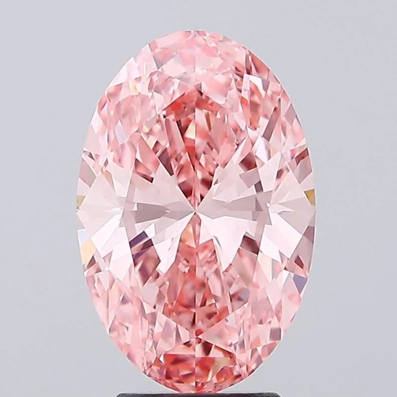 4.02ct Oval Lab Grown Diamond (Colour Fancy Vivid Pink, Clarity VS1, IGI Certified)