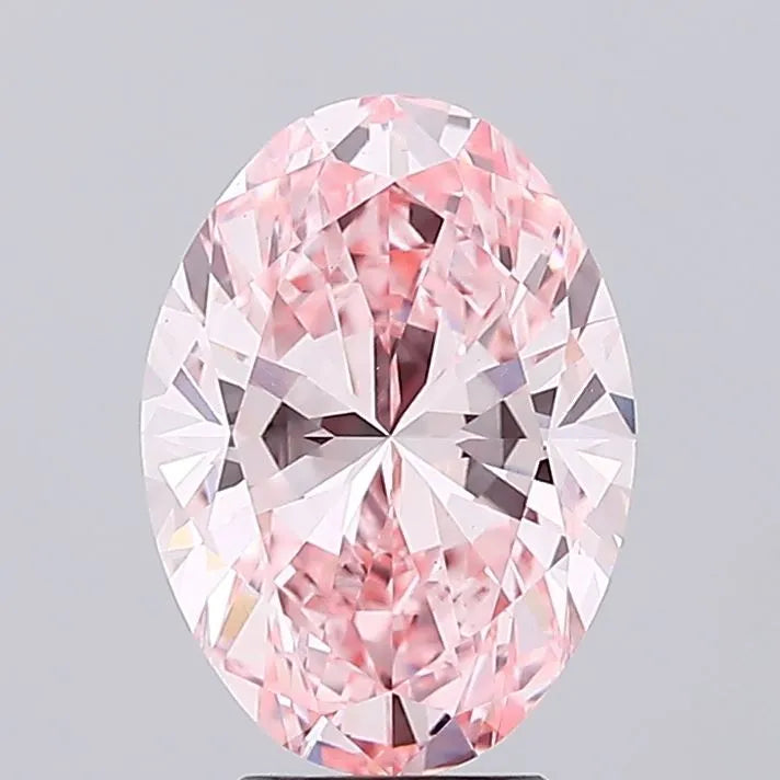 4.02ct oval lab grown diamond (colour fancy vivid pink, clarity vs2, igi certified)
