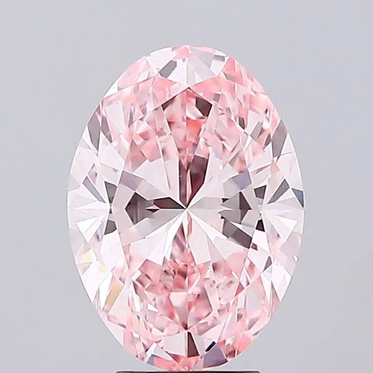 4.02ct Oval Lab Grown Diamond (Colour Fancy Vivid Pink, Clarity VS2, IGI Certified)