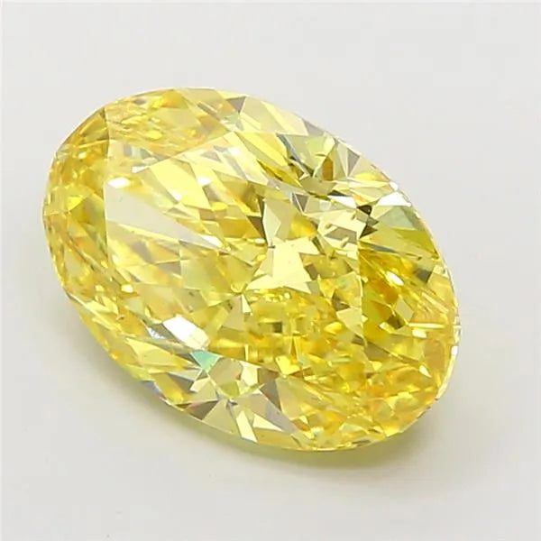 4.03ct oval lab grown diamond (colour fancy vivid yellow, clarity vs2, igi certified)