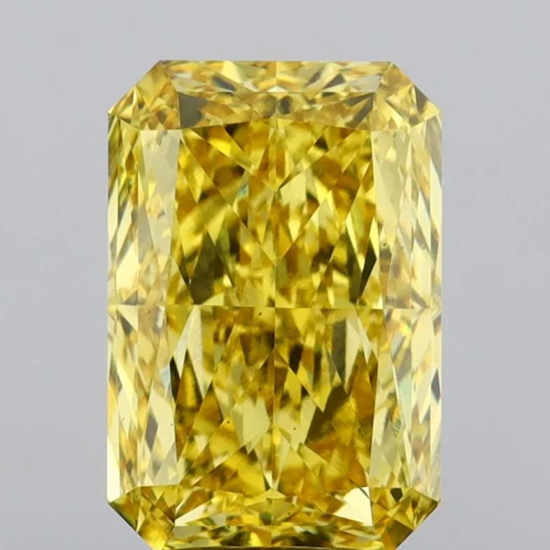 4.08ct radiant lab grown diamond (colour fancy vivid yellow, clarity vs2, igi certified)