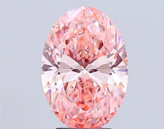 4.09ct Oval Lab Grown Diamond (Colour Fancy Vivid Pink, Clarity VS2, IGI Certified)