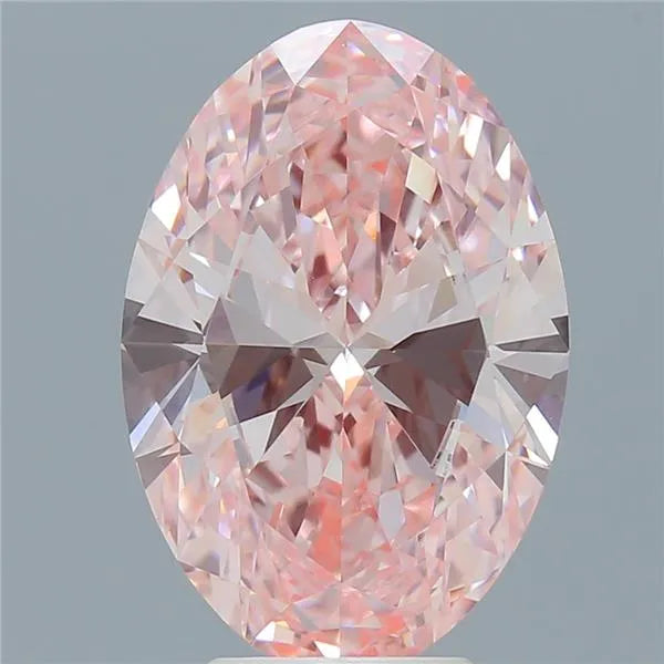 4.21ct oval lab grown diamond (colour fancy vivid pink, clarity vvs2, igi certified)