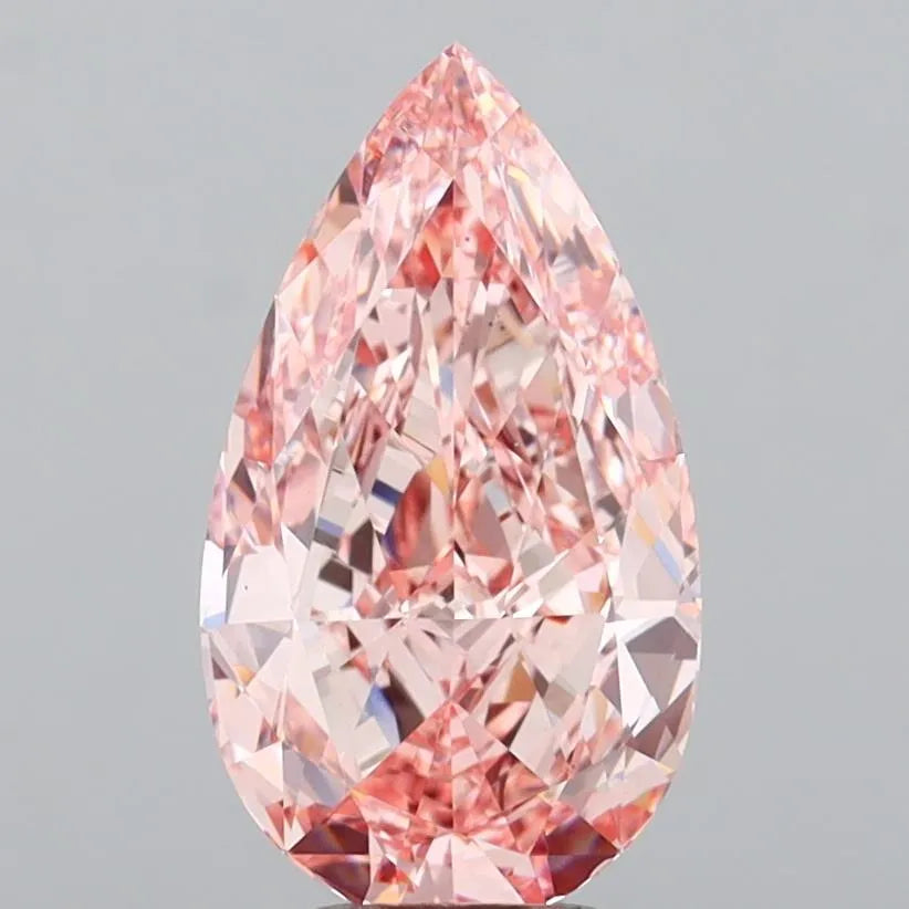 4.50ct Pear Lab Grown Diamond (Colour Fancy Vivid Pink, Clarity VS1, IGI Certified)