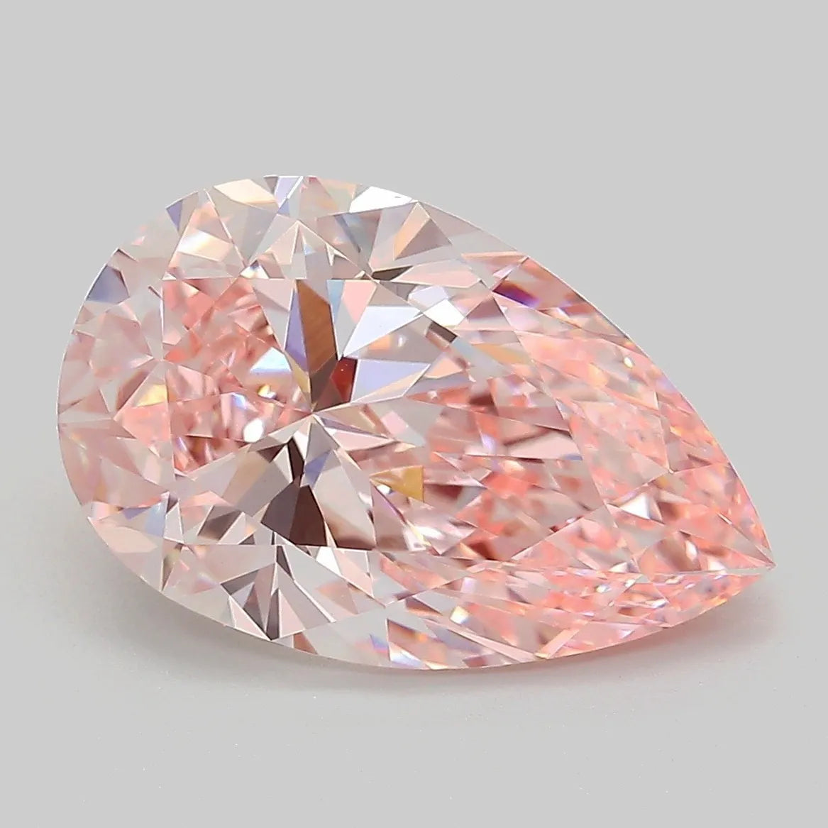 4.90ct pear lab grown diamond (colour fancy vivid pink, clarity vvs2, igi certified)
