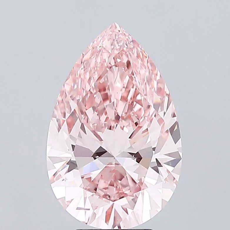 5.00ct pear lab grown diamond (colour fancy vivid pink, clarity vs1, igi certified)