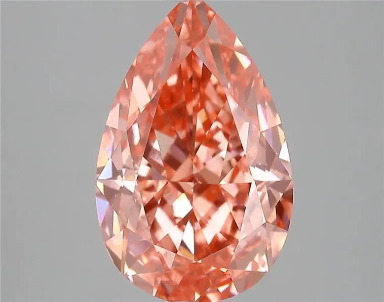 5.01ct pear lab grown diamond (colour fancy vivid pink, clarity vs1, igi certified)