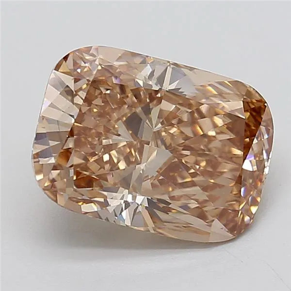 5.02ct cushion modified lab grown diamond (colour fancy brown, clarity vvs2, igi certified)