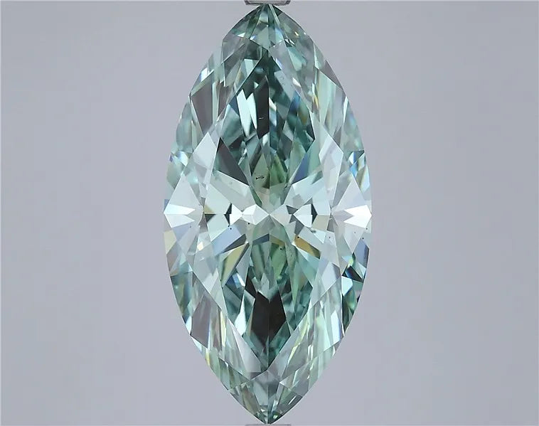 5.02ct marquise lab grown diamond (colour fancy vivid blueish green, clarity vs2, igi certified)