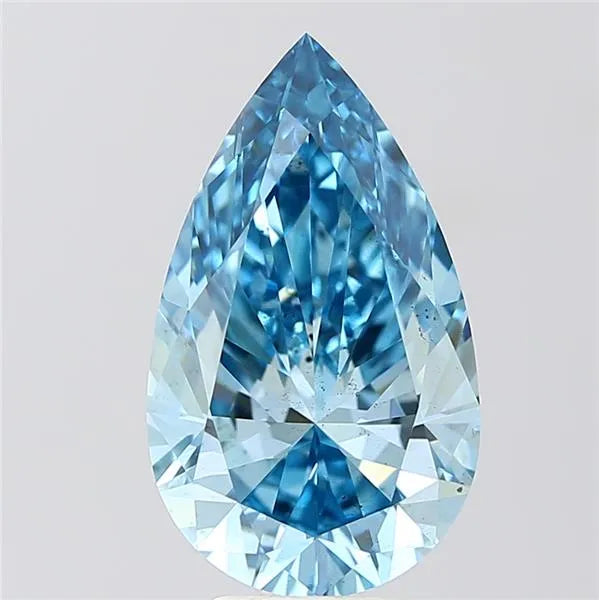 5.02ct Pear Lab Grown Diamond (Colour Fancy Vivid Blue, Clarity VS2, IGI Certified)