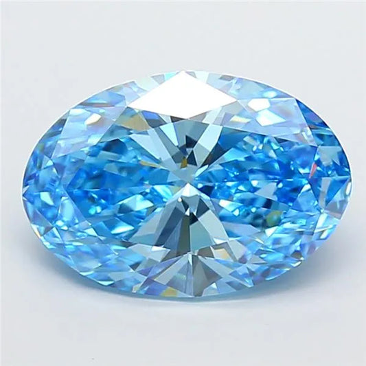 5.05ct Oval Lab Grown Diamond (Colour Fancy Vivid Blue, Clarity VVS2, IGI Certified)
