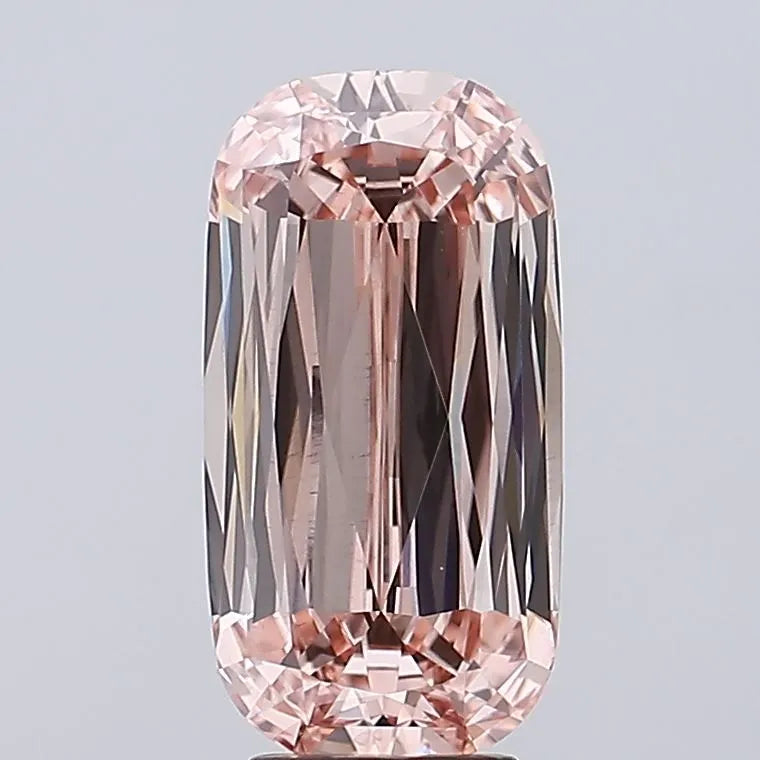 5.08ct cushion modified lab grown diamond (colour fancy light brown, clarity vs1, igi certified)