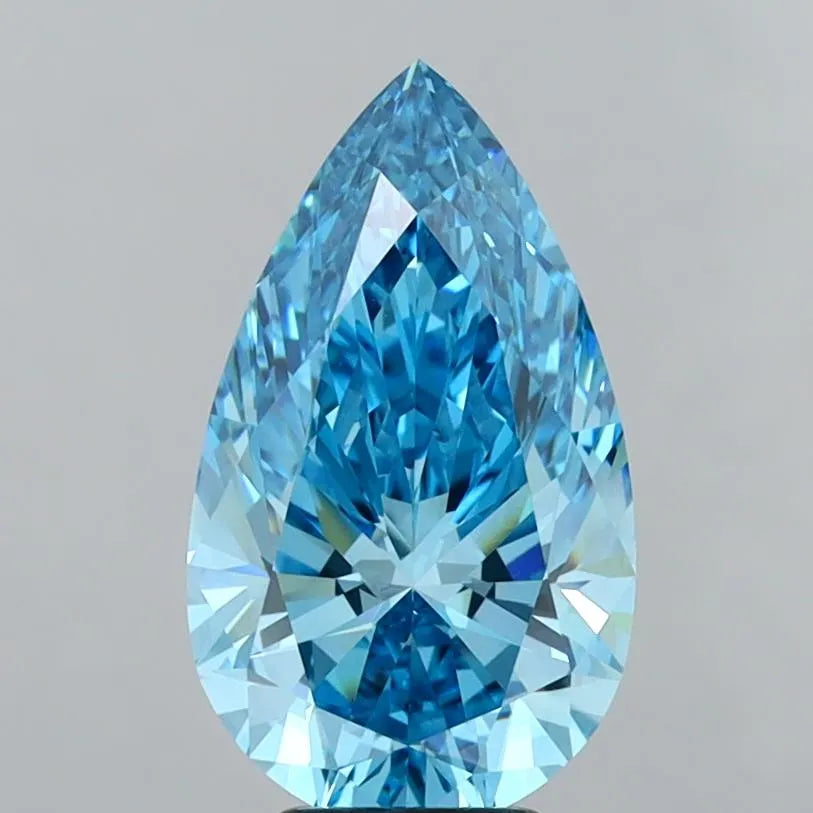 5.09ct Pear Lab Grown Diamond (Colour Fancy Vivid Blue, Clarity VVS2, IGI Certified)