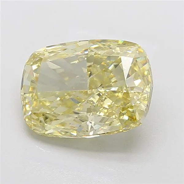 6.01ct cushion modified lab grown diamond (colour fancy yellow, clarity vvs2, igi certified)
