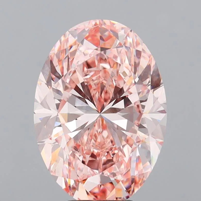 6.04ct oval lab grown diamond (colour fancy intense pink, clarity vvs1, igi certified)