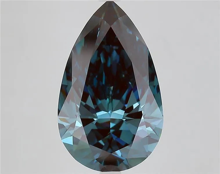 6.04ct pear lab grown diamond (colour fancy deep blue, clarity vvs2, igi certified)