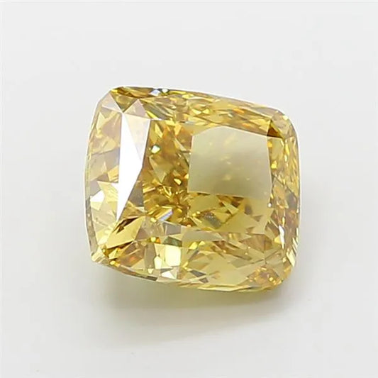 6.06ct Cushion modified Lab Grown Diamond (Colour Fancy Intense Brownish Yellow, Clarity VS2, IGI Certified)