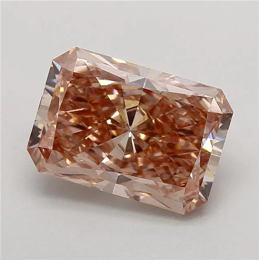 7.02ct Radiant Lab Grown Diamond (Colour Fancy Pink Brown, Clarity VS1, IGI Certified)