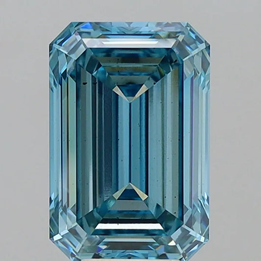 8.09ct Emerald Lab Grown Diamond (Colour Fancy Vivid Blue, Clarity VS2, IGI Certified)