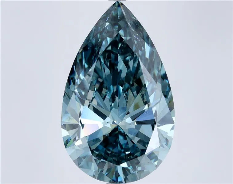 9.07ct pear lab grown diamond (colour fancy vivid blue, clarity vs1, igi certified)