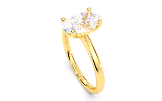 Luxe Aimé Niva Solitaire Engagement Ring, Side View